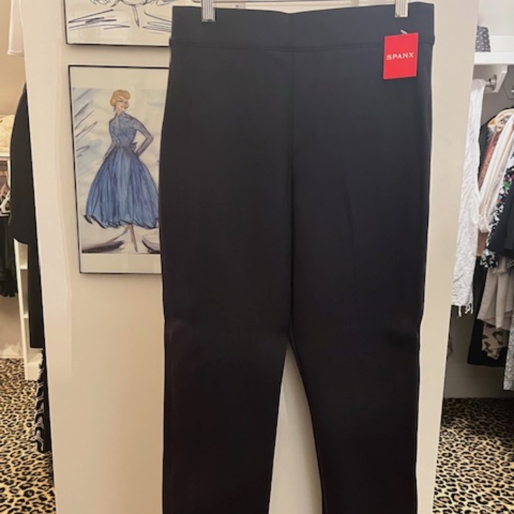 SPANX- Brand NEW navy blue "dress" leggings. slim/ straight fit (M) NWT